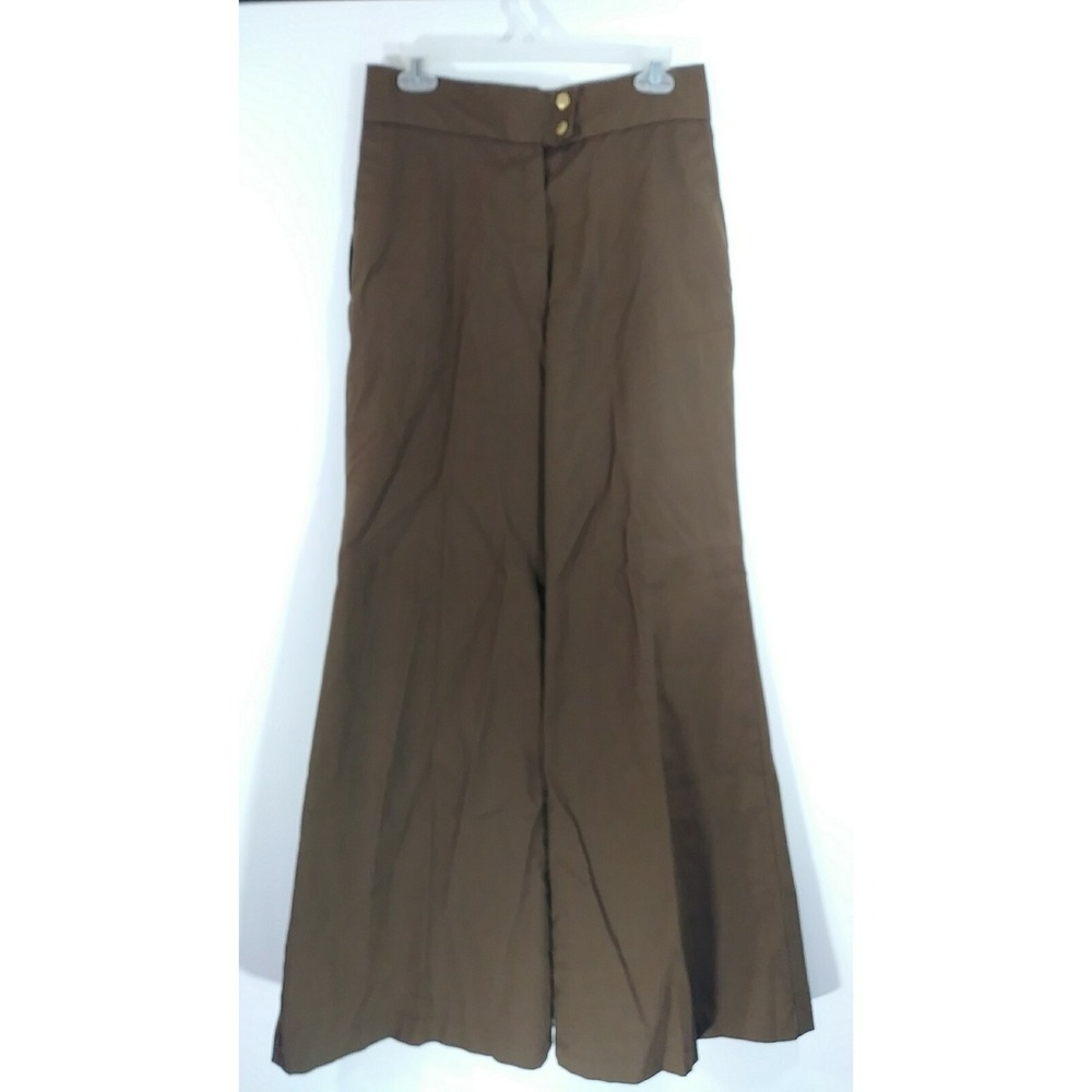 Turtle Bax High Waist Flare Bellbottom Women's Brown Pants Rare Vtg 70s Measurem